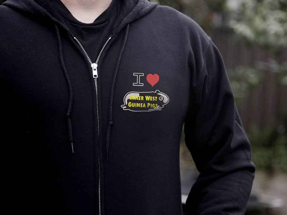 Embroidered Inner West Guinea Pigs Zip Up Hoodie