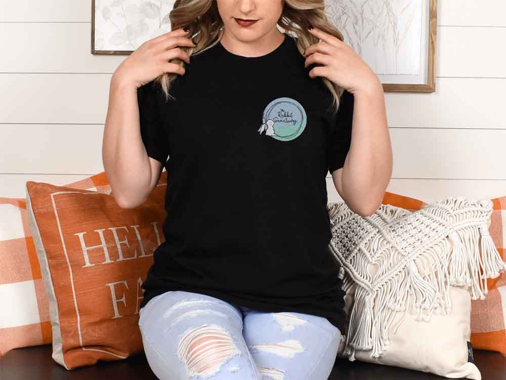 Embroidered Rabbit Sanctuary T-shirt - Unisex Fit - Image 5