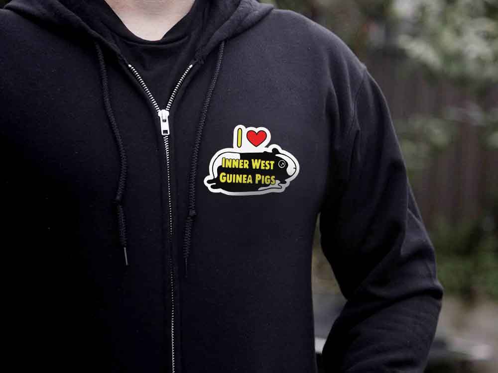 Printed Inner West Guinea Pigs Zip Up Hoodie - Image 2