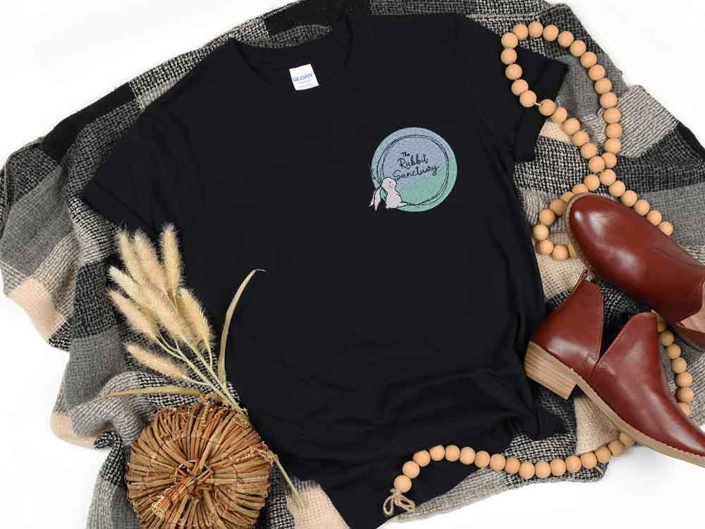 Embroidered Rabbit Sanctuary T-shirt - Unisex Fit - Image 4