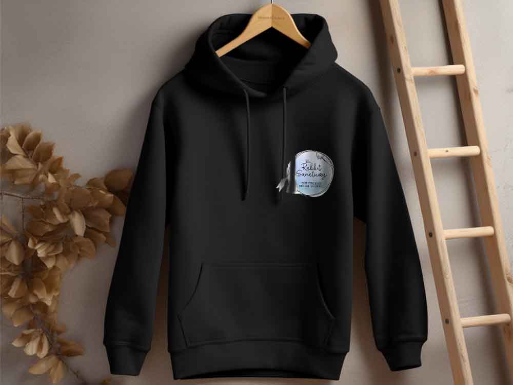 Printed Rabbit Sanctuary Pull Over Hoodie - Image 3