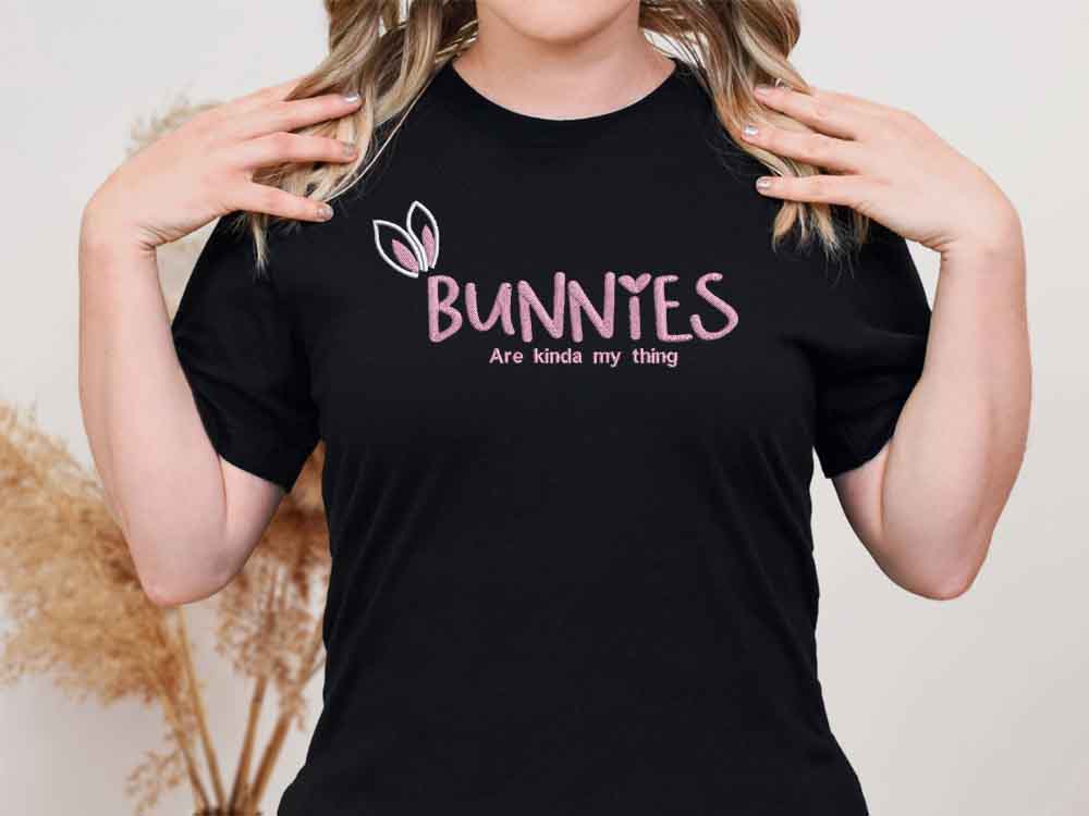 Embroidered - Bunnies are kinda my thing T-Shirt- Unisex Fit - Image 6