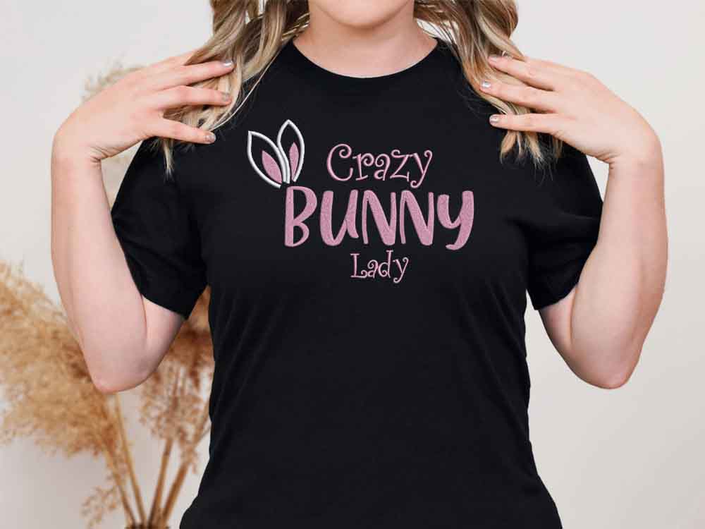 Printed - Crazy Bunny Lady T-Shirt - Unisex Fit - Image 5