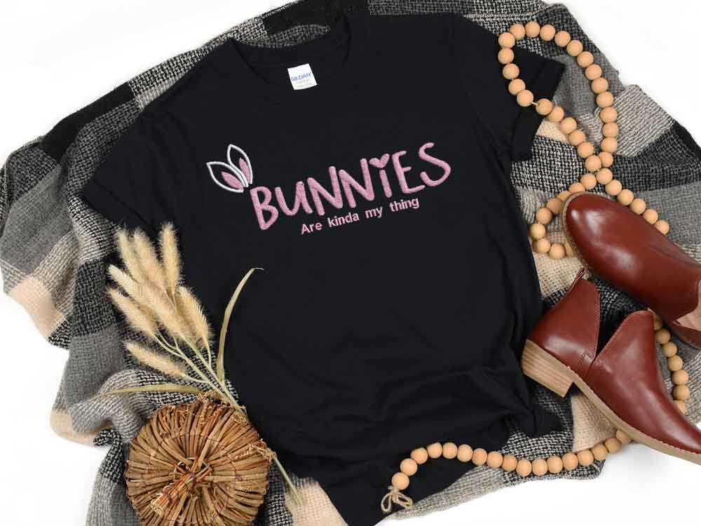 Embroidered - Bunnies are kinda my thing T-Shirt- Unisex Fit - Image 5