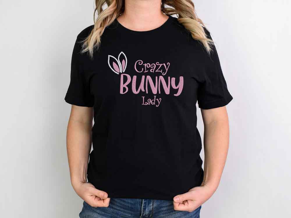 Printed - Crazy Bunny Lady T-Shirt - Unisex Fit - Image 2